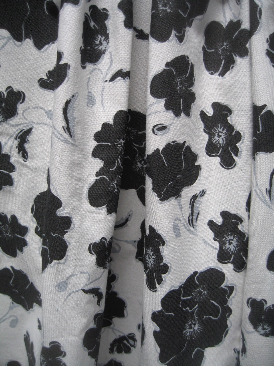 Graceland black white grey floral organic cotton sateen