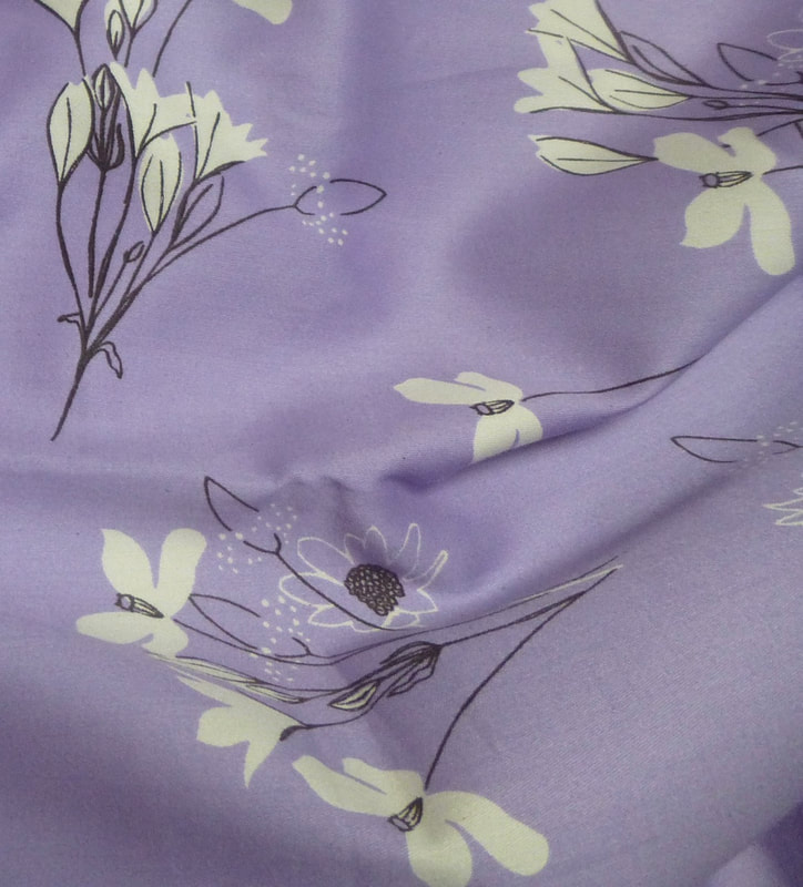 Stornetta Lavender floral organic cotton sateen